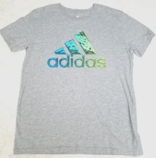 Adidas Boys Liquid Metal T Shirt Heather Gray sz. XL 18/20