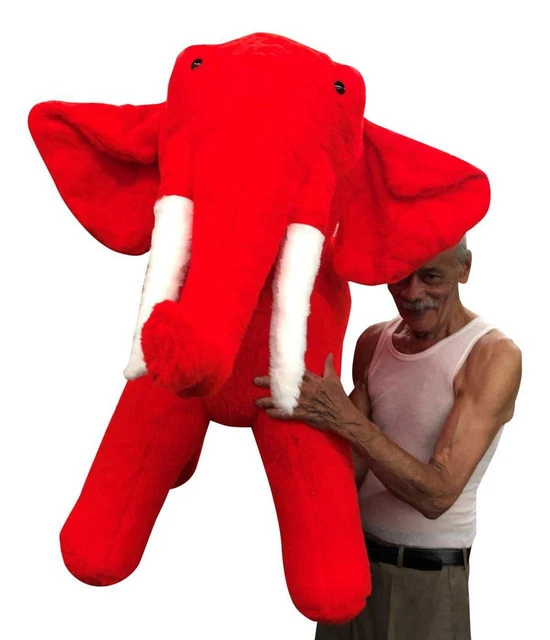 BIG PLUSH® AMERICAN Made Giant Stuffed Red Elephant 48 Inch Huge