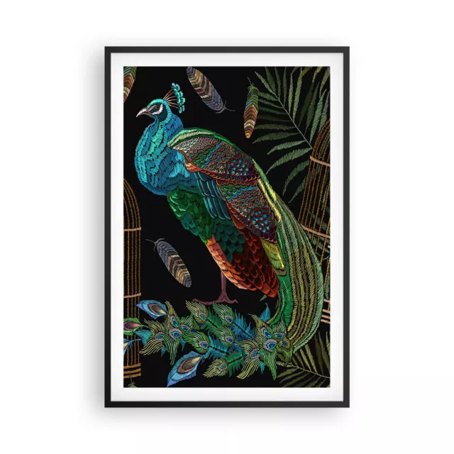 Cuadro Poster de Pared 61x91cm P�ster Marco Pavos reales Oro Jaula Wall Art