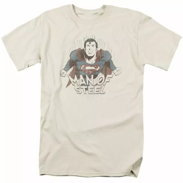 SUPERMAN FLY AWAY T Shirt Mens Licensed Classic DC Comics Tee Cream $17 ...