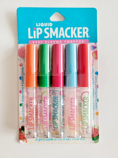 Lip Smacker Liquid Flavored Lip Gloss 5 Count Watermelon C-Candy  Strawberry ..
