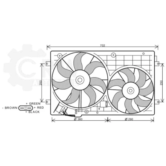 Ventilateur Refroidissement Moto 12V/15W - Compatible 150-250cc ATV, Quad, Go-Kart - Noir