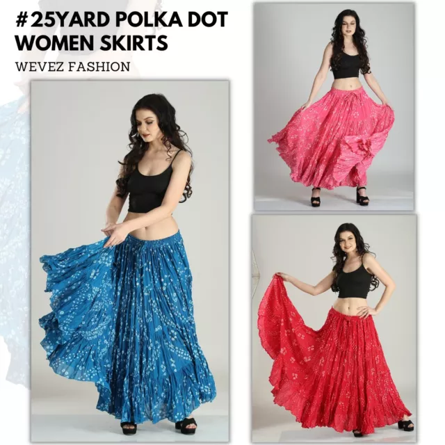 Belly dance 25 yard cotton gypsy skirt with your measurement