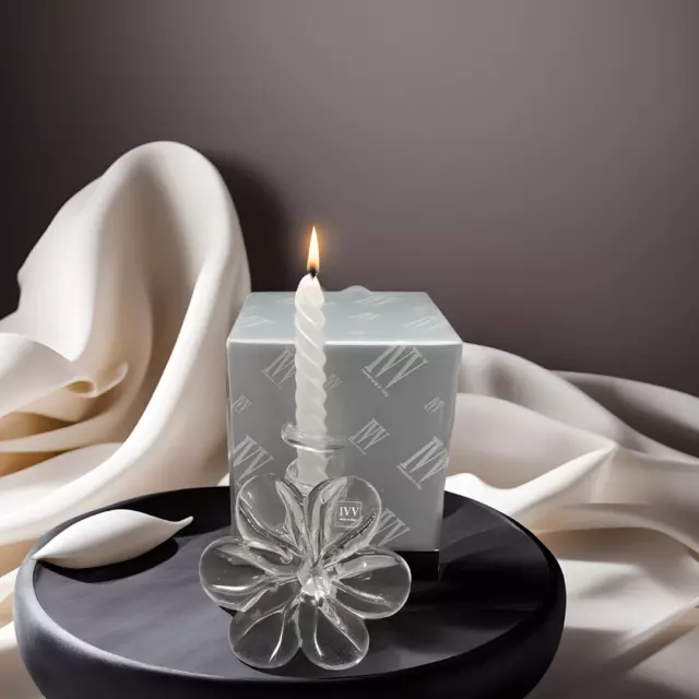 Flor Portavelas en Espiral, Portavelas de Vidrio para Velas de Mesa, 3 Colores