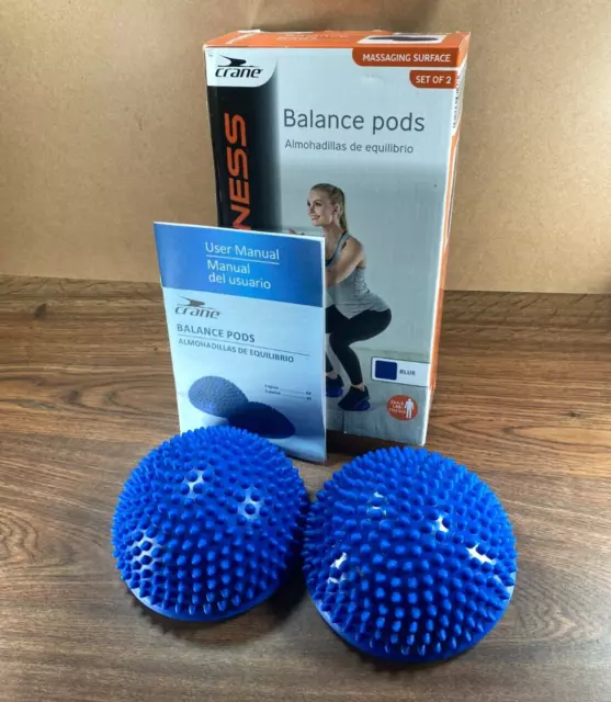 NEW- Crane~Fitness BALANCE PODS~Set of 2~Blue Exercise Core