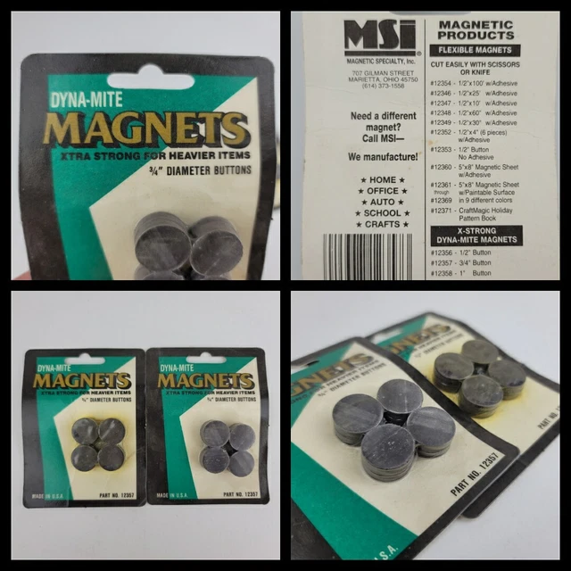 Lote de 16 imanes redondos Dyna-Mite de 3/4" de diámetro (2 paquetes)