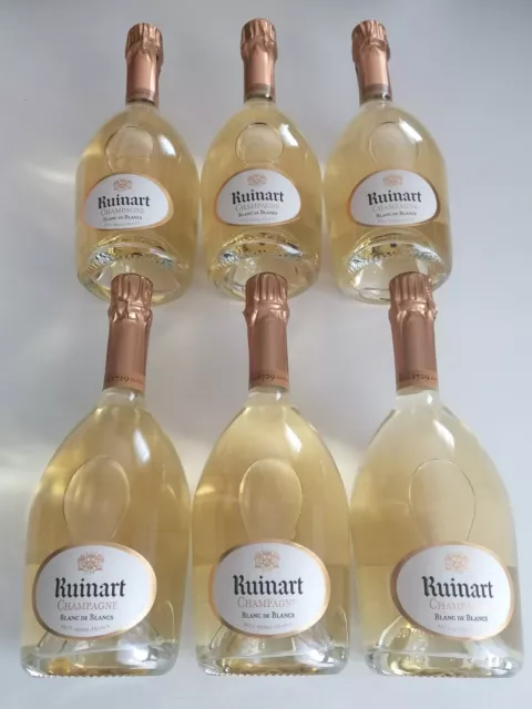 Sei Bottiglie Champagne Ruinart Blanc De Blancs Brut 750 ML 12,5 % Vol. New