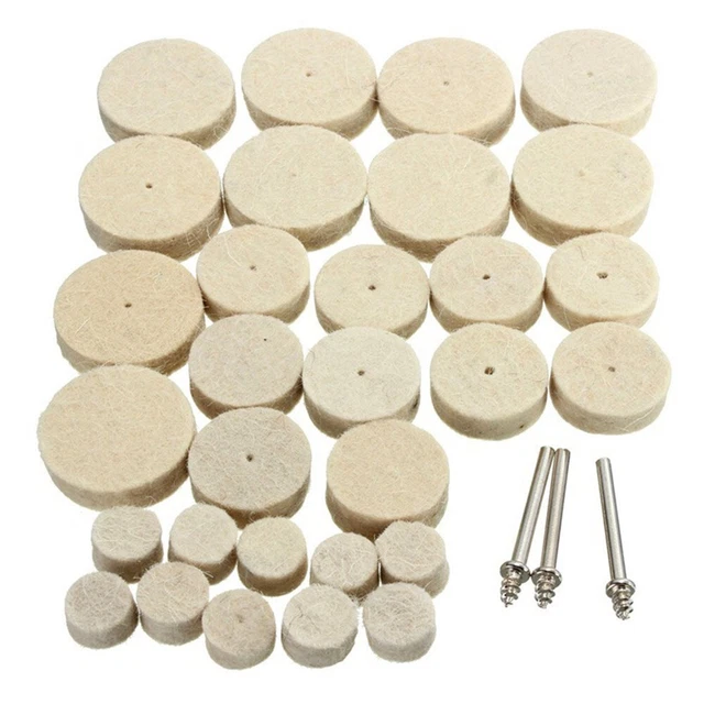 Set ruote lucidante e lana 33 pezzi di alta qualità per utensili rotanti 3 mm