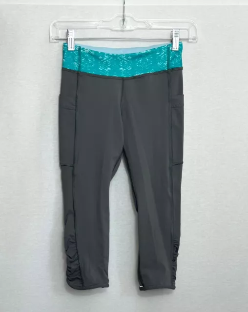 IVIVVA LULULEMON FOR girls mid Rise Black Cropped Leggings - heathered gray  8 $27.99 - PicClick