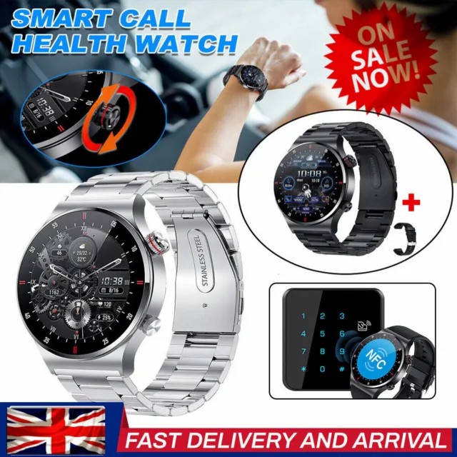 Smart Watch For Men Bluetooth Call Blood Pressure Heart Rate Fitness Tracker UK