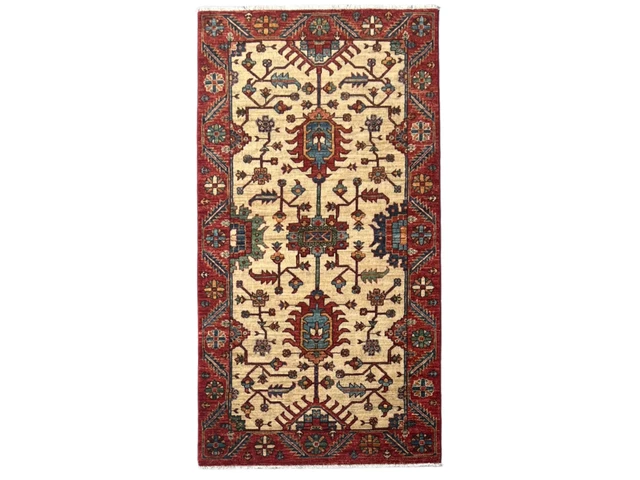 Alfombra de corredor tribal floral hecha a mano - alfombra de corredor de pasillo - 3'2 x 6'1