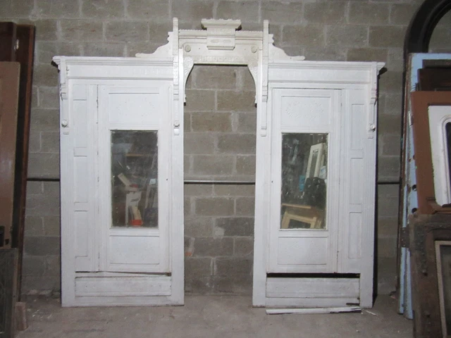 Antique Carved Walnut Closet Front ~ Built In Armoire Butlers Pantry ~ 119 X 105