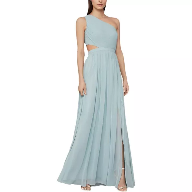 Nwt Bcbg Max Azria $398 Haze Chiffon One Shoulder Cutout Gown Maxi Dress Sz 6