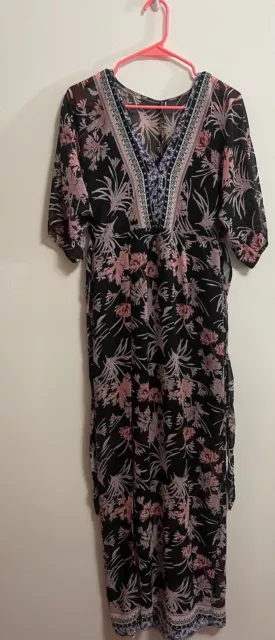 Express - Floral Kimono Sleeve Maxi Dress