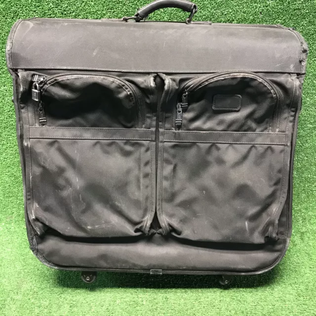 Tumi Alpha Ballistic Black 4 To 6 Suit Xl Garment Bag Wheeled 24" Pull Along Vtg