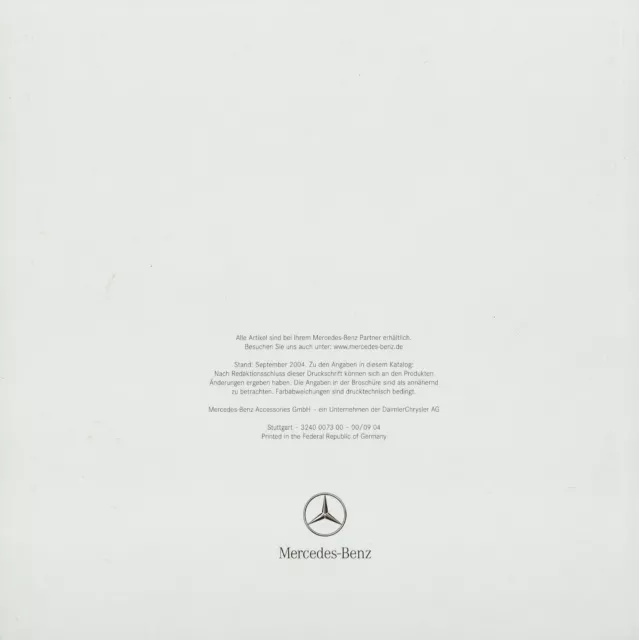 Mercedes Lifestyle Collection Katalog 2005 Chronograph Uhren Accessoires 2