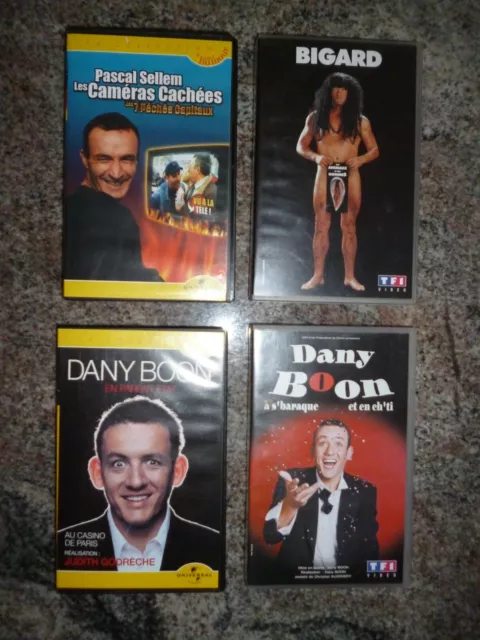 Lot De 4 Cassettes Videos Vhs D'humoristes Jm Bigard Dany Boon Sellem
