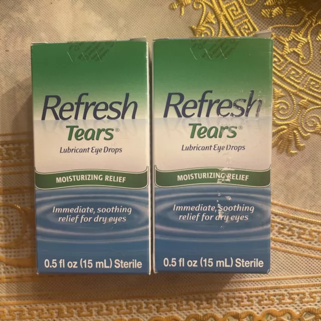 REFRESH TEARS STERILE Lubricant Eye Drops 15 ml Exp 2024 Lot of 2