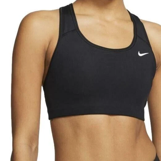 Nike Womens Sport Bustier Bustier Non Pad Bra with Swoosh Black BV3630-010 SMALL