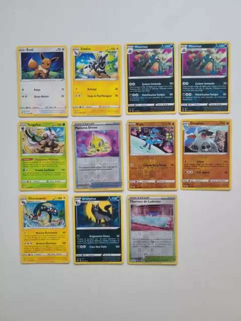 Lot de 11 cartes POKEMON authentiques - Voltage Éclatant - 2020 dont 5 rares