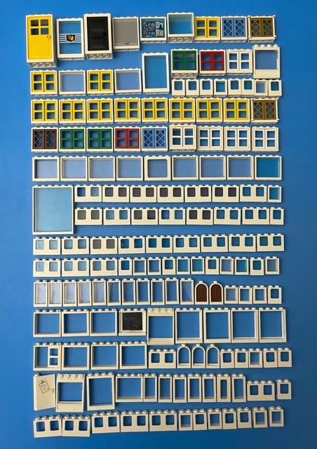 LEGO Window Lot Building Parts Pieces CITY Town House White Frames Bulk x157