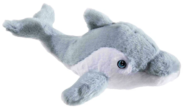 Heunec 260771 - Bottle 2 Buddy Delfin grau, Stofftier, Plüschtier, 30 cm (2021)