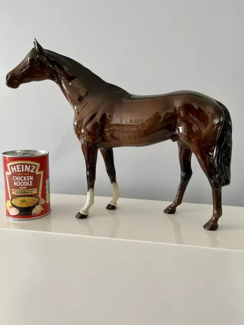 BESWICK LARGE RACEHORSE BROWN BAY 1564 14" LONG x 11.25” PRISTINE CONDITION