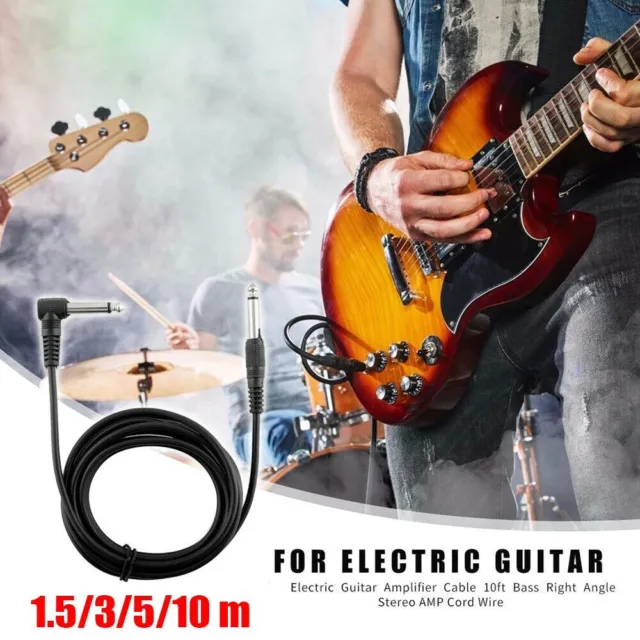 Electric Guitar Amplifier Cable Right Angle Musical Instrument Amp Cord Adapter