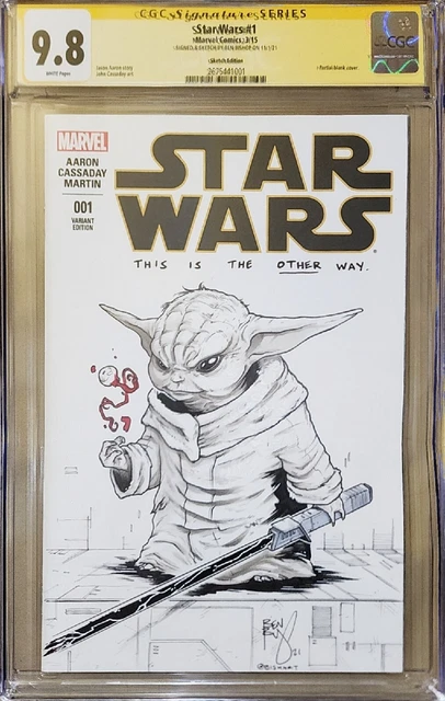 Ben Bishop Star Wars #1  Grogu  The Child Sketch CGC graded 9.8 - Original Art