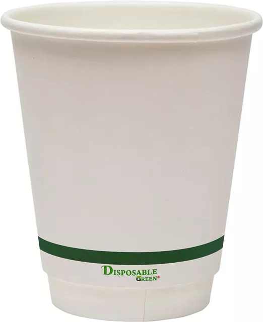 8 OZ Biodegradable Coffee Cups Double Wall Hot Cold Drinks Compostable Mugs