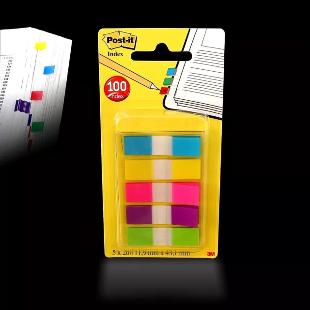 3M - Post-it® Index Mini Haftstreifen - Haftmarker - Z-Marker 5x20 im Spender