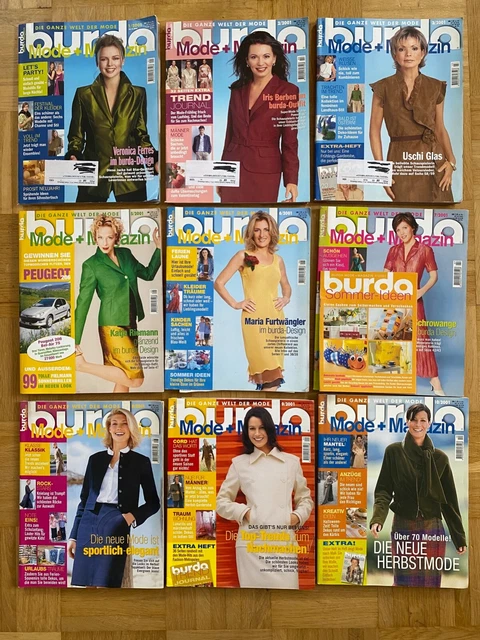 9 x Burda Moden, Jahrgang 2001