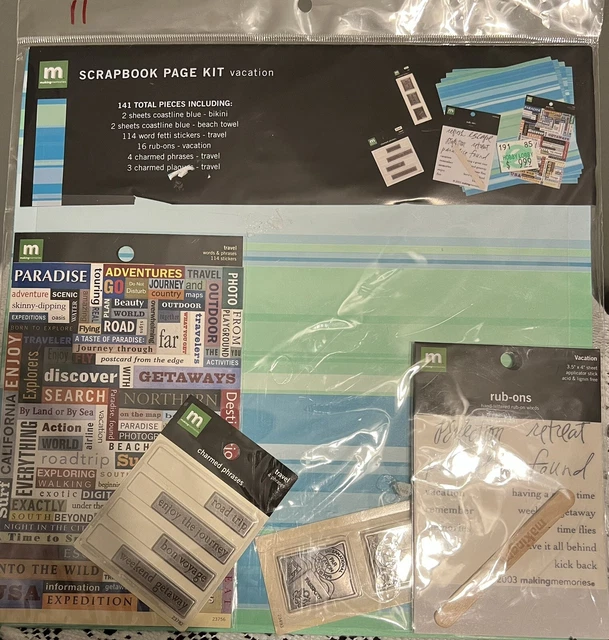 Kit de página de álbum de recortes Making Memories vacaciones 151 piezas 12X12 nuevo