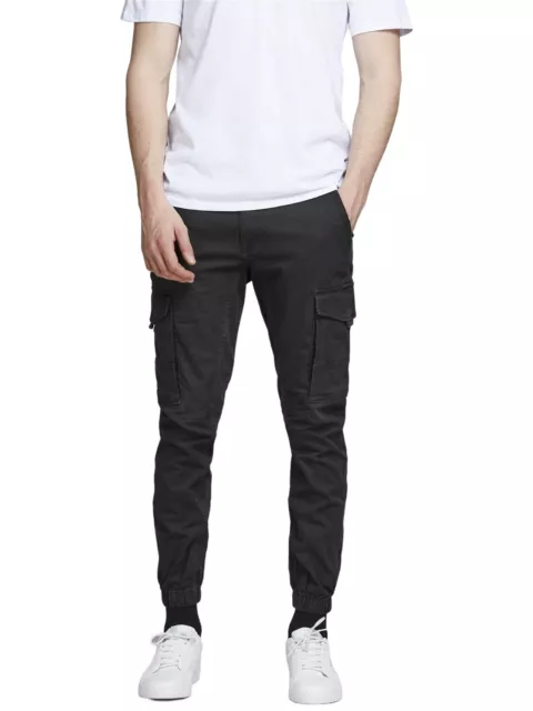 JACK & JONES Homme Pantalon Cargo JJIPAUL JJFLAKE AKM 542 -tapered Coupe Noir