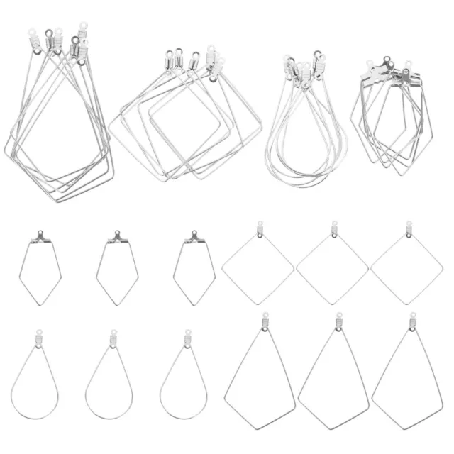 24 Pcs Jewelry Findings Bezels DIY Earring Hoop Earrings Silver Connector
