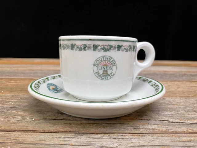 Southern Pacific Coffee Cup & Saucer Set  Bauscher/Syracuse OPCO Mismatched Set