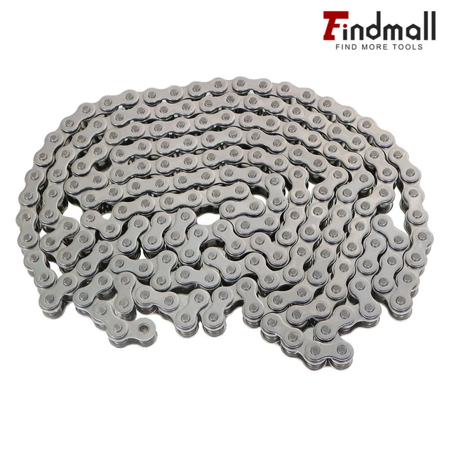 Findmall Links #50SS Stainless Steel Roller Chain x 10 feet + Free 2 connector