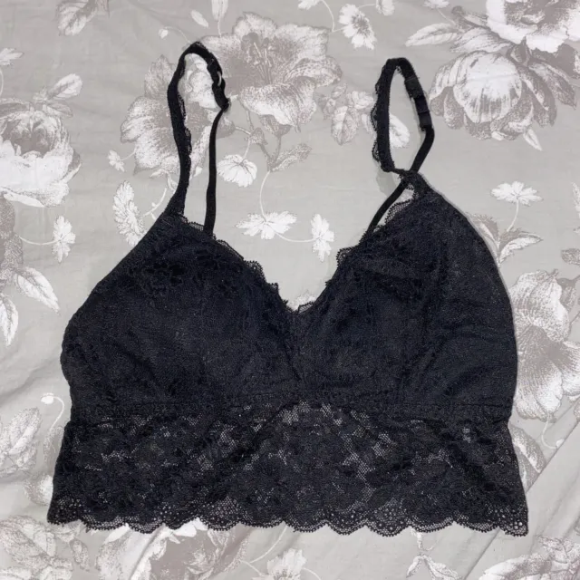 HOLLISTER GILLY HICKS Lined Lace Bralette Navy UK M RRP £14 LN043