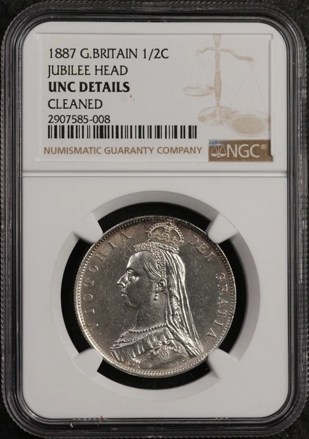1887 Great Britain 1/2C - Half Crown - Jubilee Head - NGC Unc Details