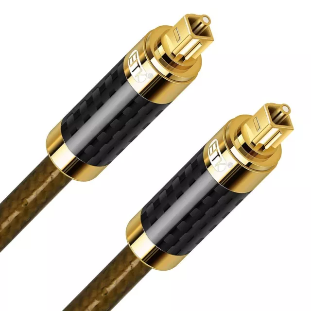 EMK Optical Cable Toslink Cable 24K Gold Plated Optical Audio Cable for Speaker