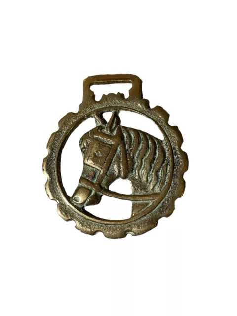 Vintage Antique Horse Brass Decoration Saddle Medallion Harness Tack Equestrian