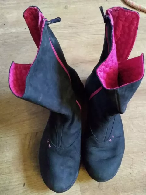 REEBOK EASYTONE BLACK PINK Boots Leather UK 5.5 Reemotivate Toning