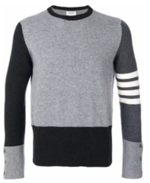 Brand New Men’s Thom Browne 100% Cashmere Fun-mix sweater Size 2.Retailed $1,690