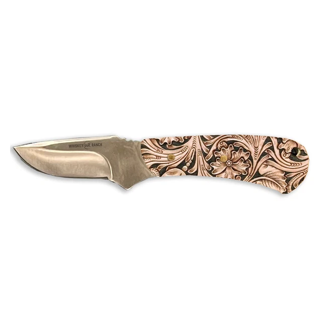 Whiskey Bent® Tooled Leather Mini Skinner Pocket Knife WB44-06
