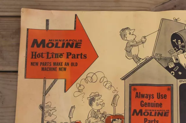 GRAPHIC ~dated 1954 MINNEAPOLIS MOLINE TRACTOR Old 15x22 in. Dealer Poster Sign 3