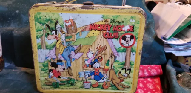 Vintage Walt Disney MICKEY MOUSE CLUB Metal Lunch Box No Thermos