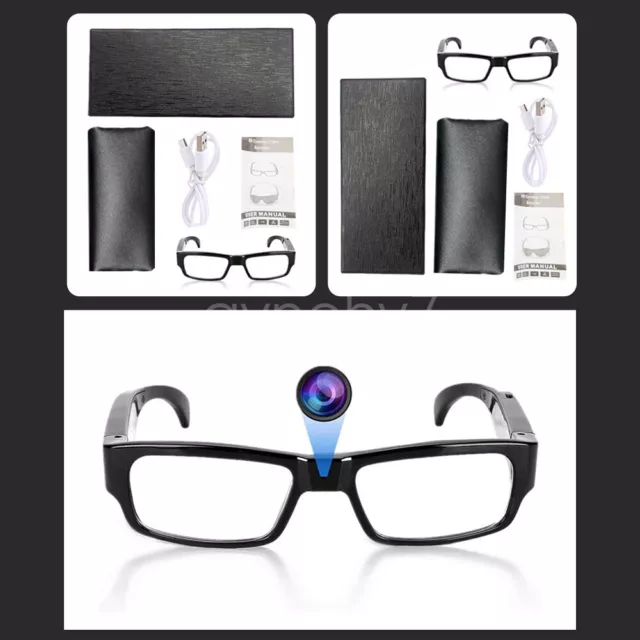 Mini Camera Glasses Ture 1080P HD Sports Eyeglass Cam Video Eyewear DVR Recorder