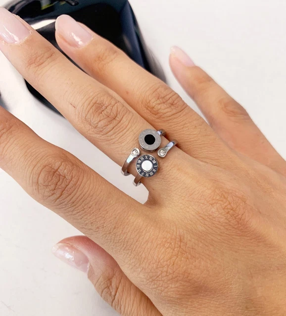 Bague En Acier Inoxydable Modèle RS57 - Zircon Blanc - Taille 57 (18,1 Mm) - Alliance Ou Fiançailles