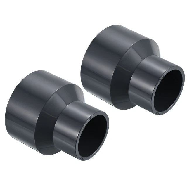 2pcs PVC Reducer Pipe Fitting 3x2" Socket Coupling Adapter Connector, Grey
