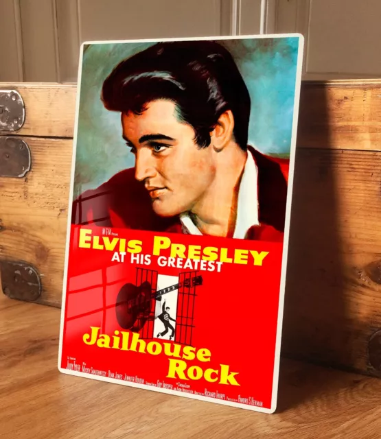 Elvis Jailhouse Rock Metal Sign Poster 1950s Rock and Roll Film Vintage Photo